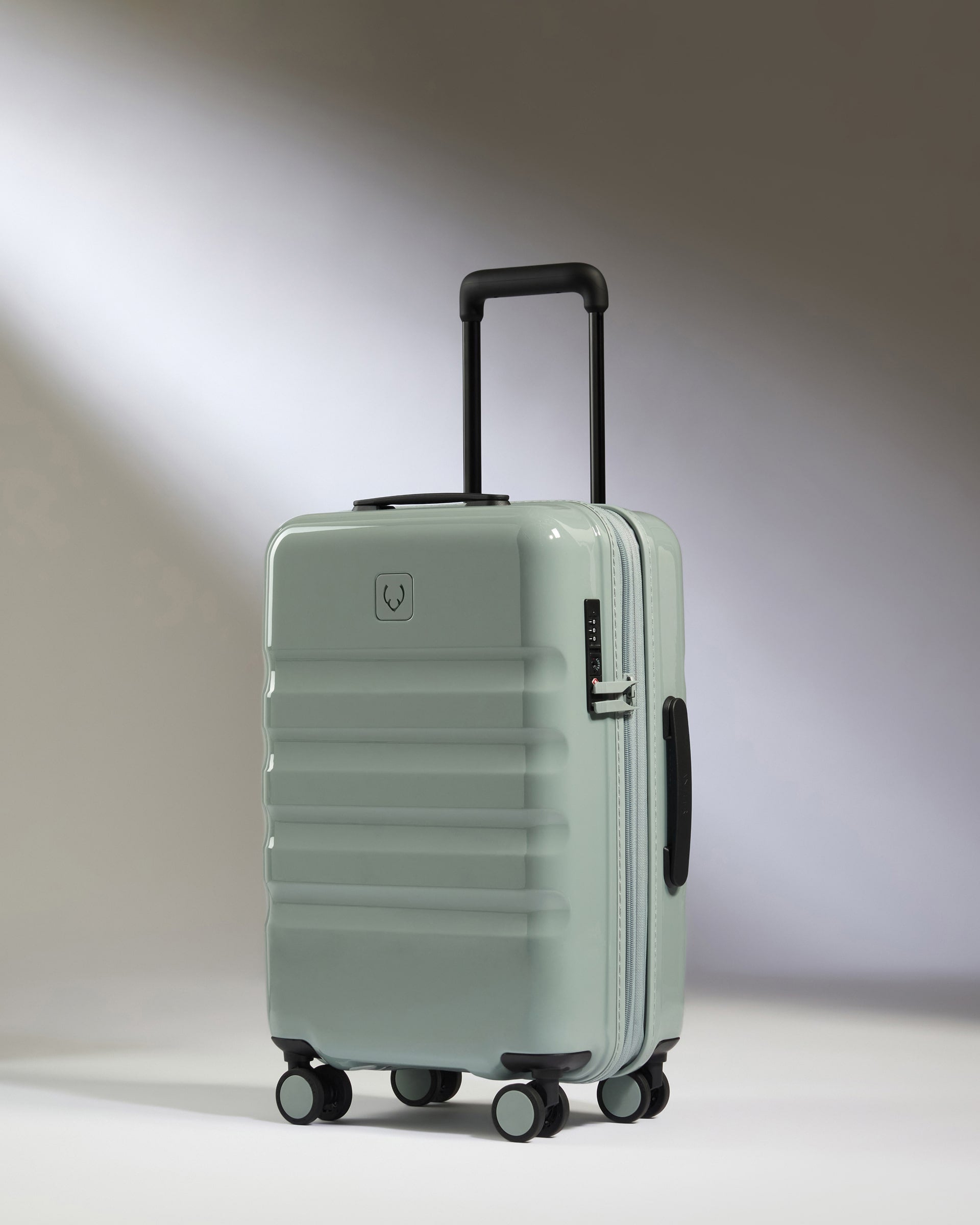 Expandable Carry-on Luggage in Mist Blue Gloss - Icon Stripe