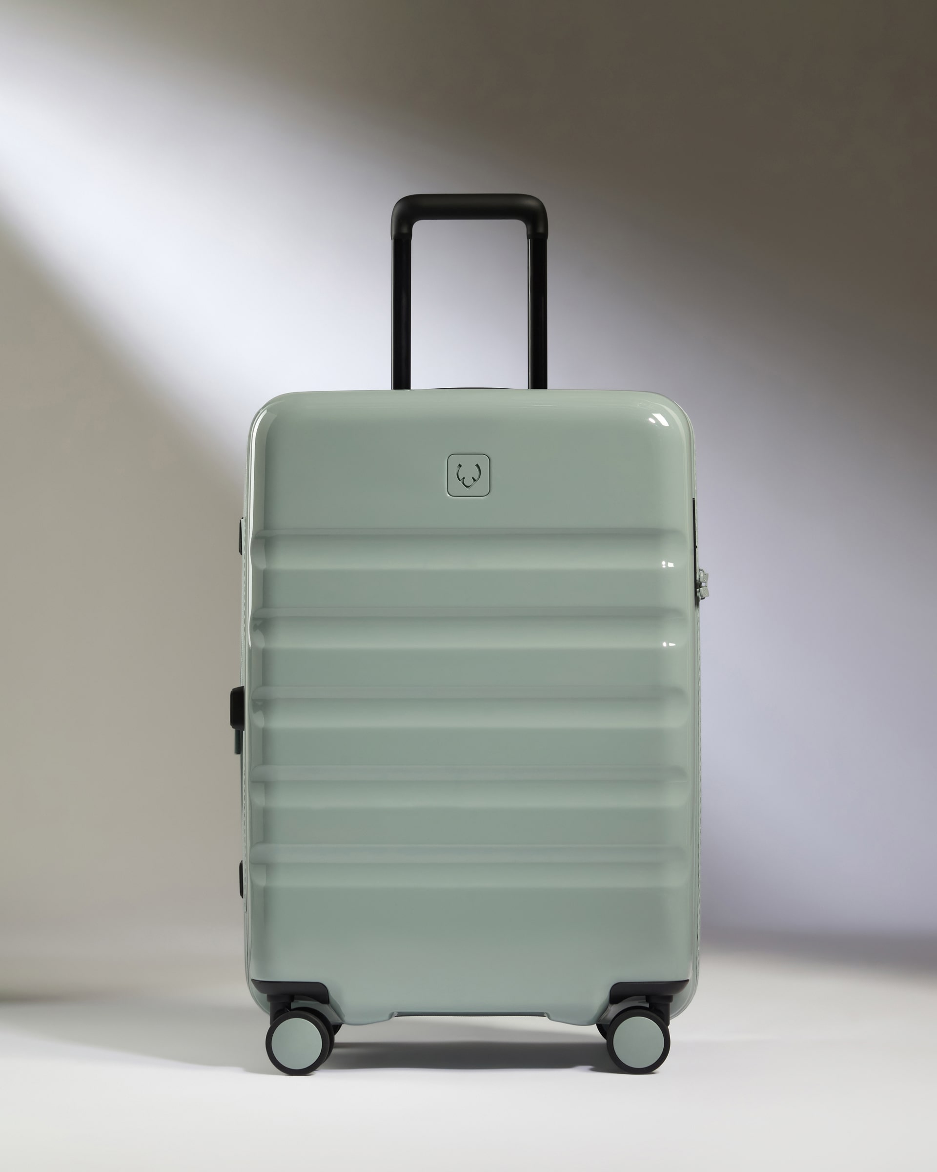Medium Luggage in Mist Blue Gloss - Icon Stripe