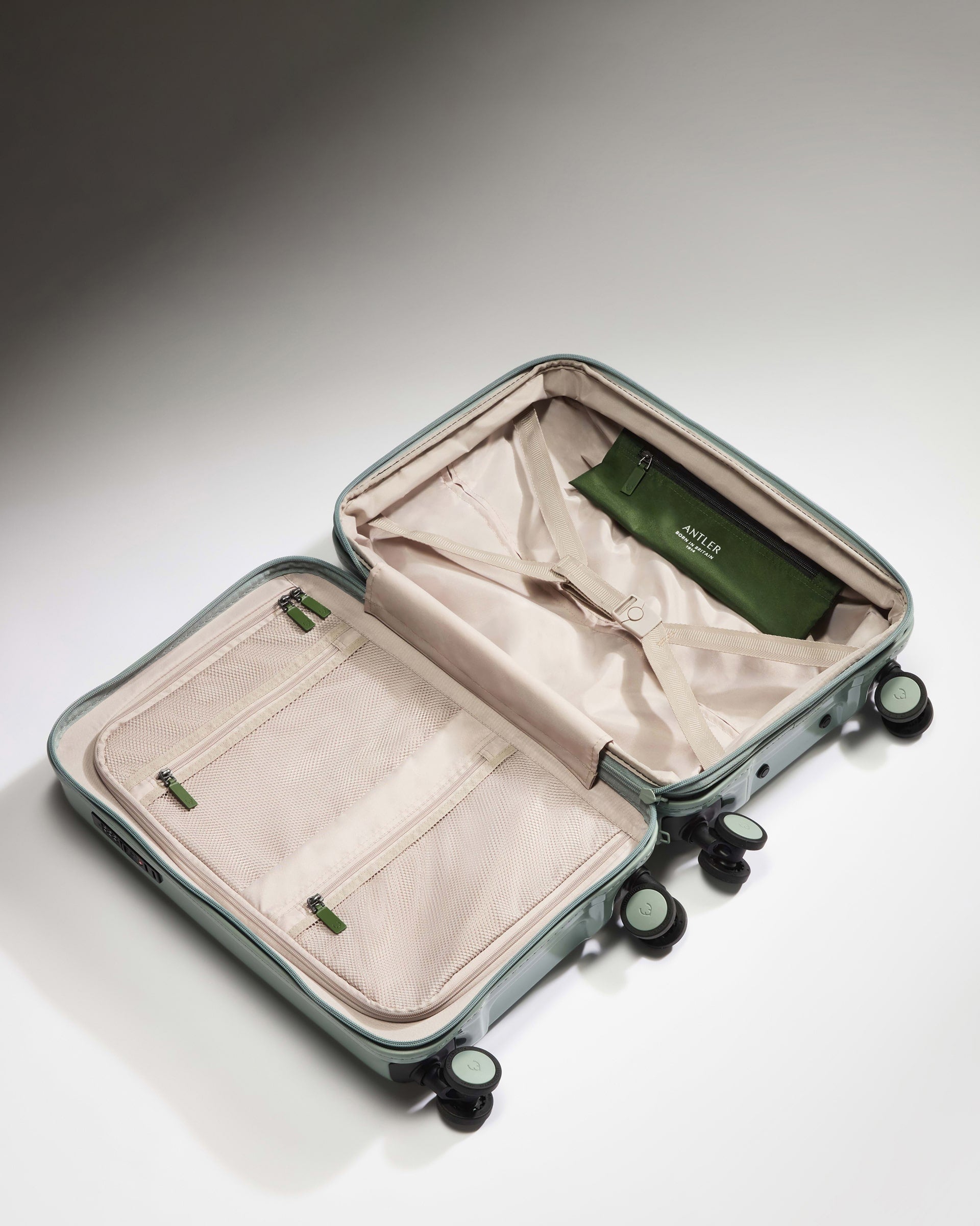 Expandable Carry-on Luggage in Mist Blue Gloss - Icon Stripe