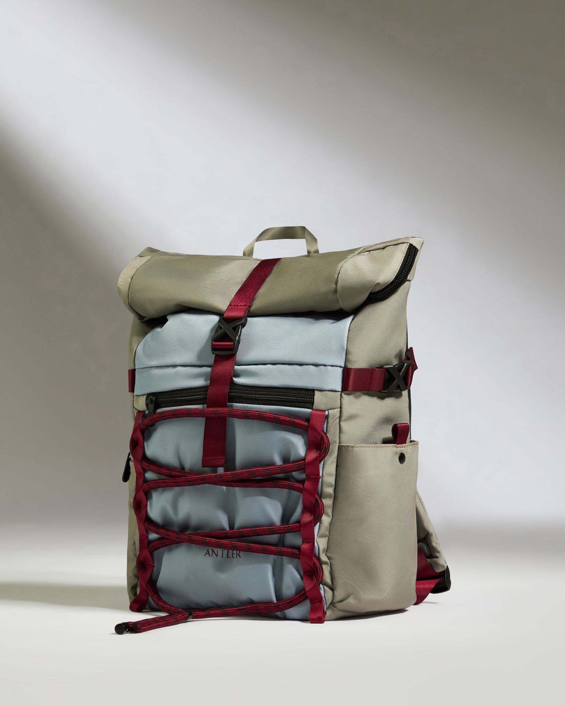 Discovery Roll Top Backpack in Mist Blue