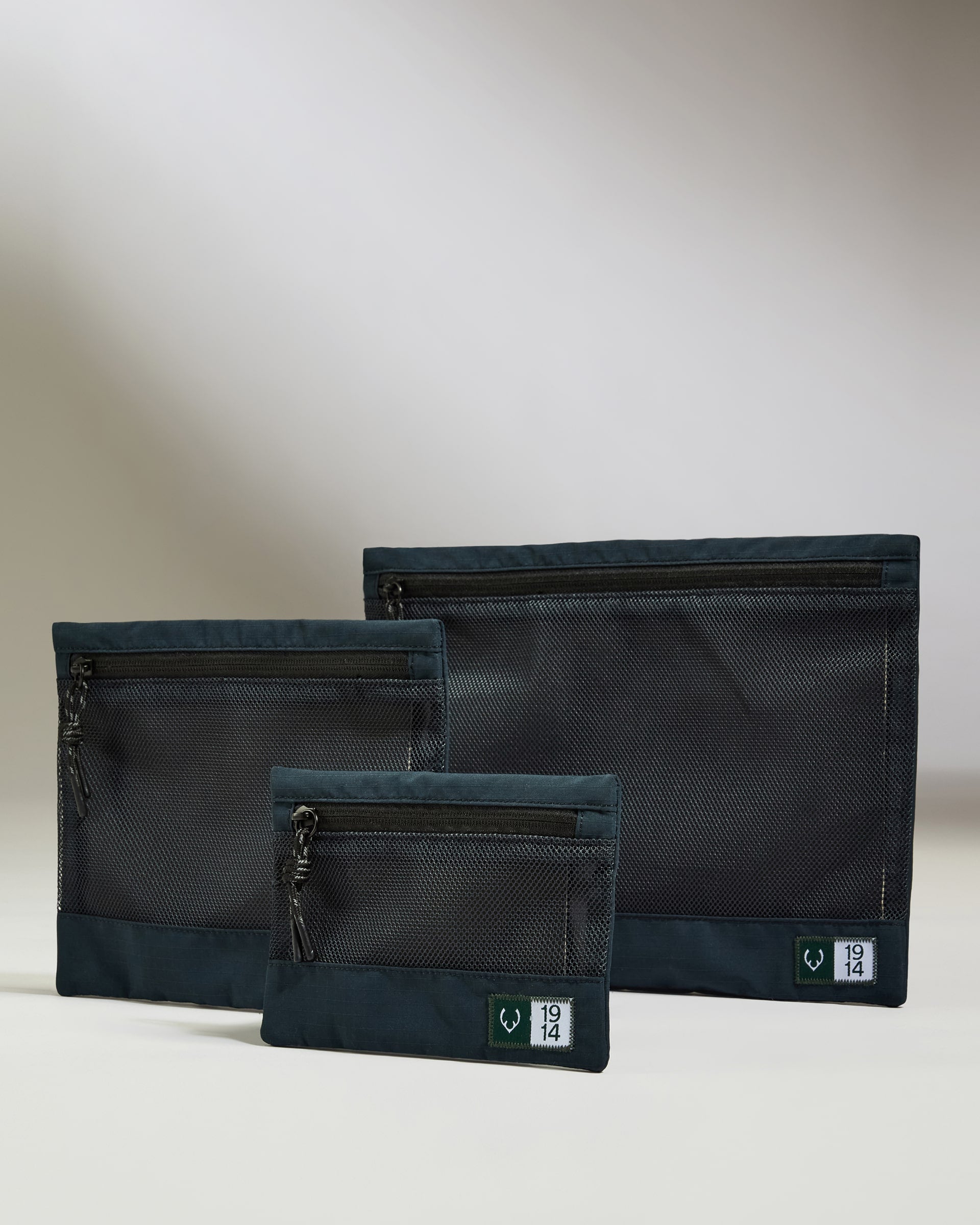 Essential Travel Pouches in Navy - Set of 3
