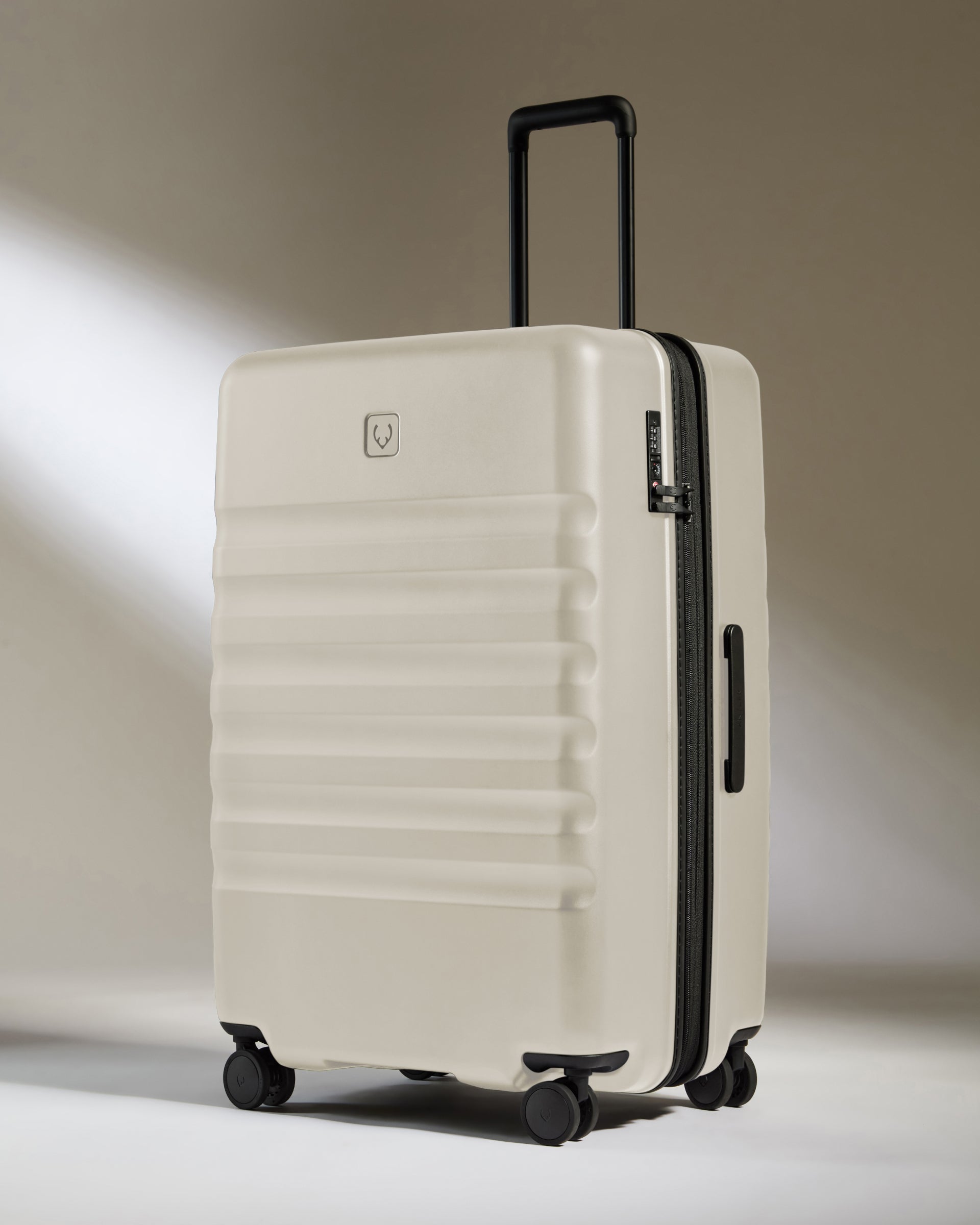 Large Carry-on Luggage Set in Taupe - Icon Stripe