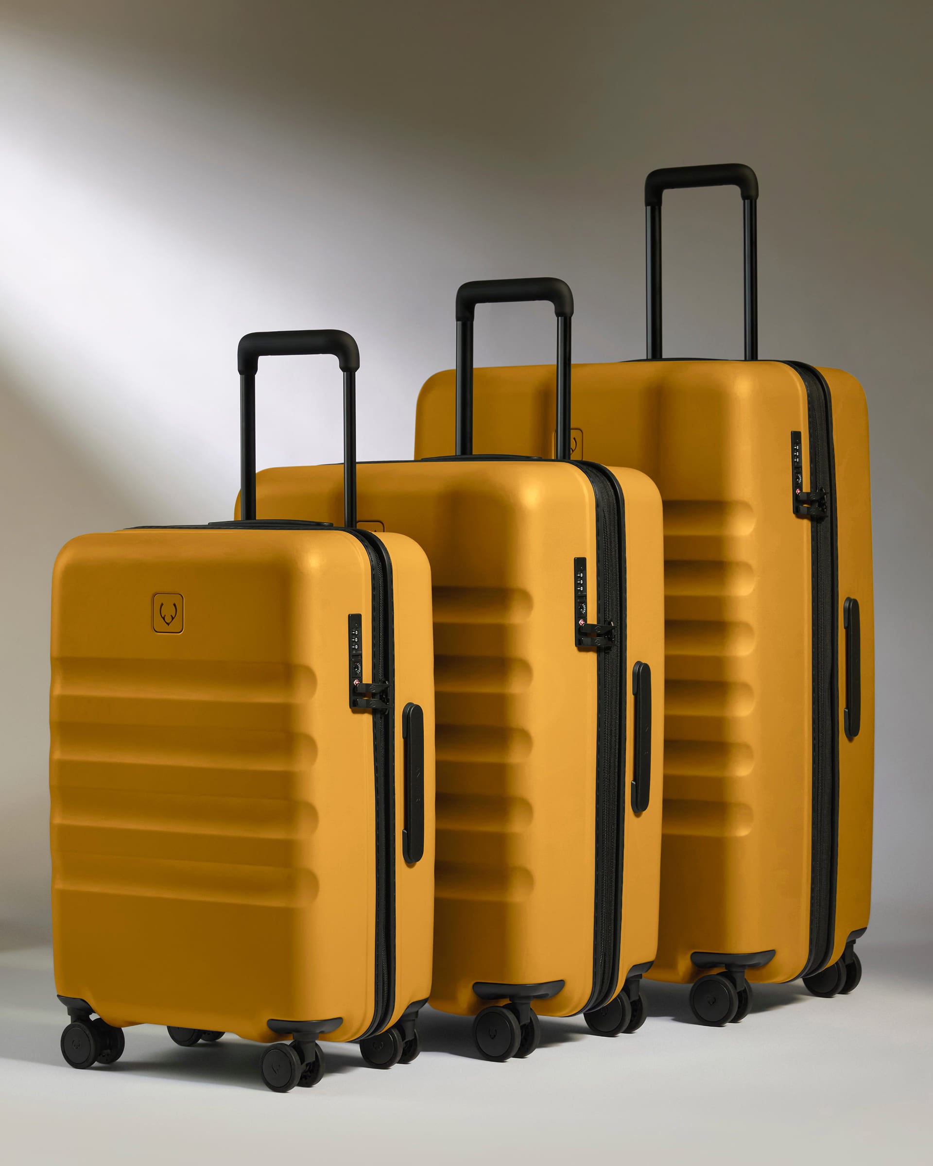 Large Carry-on Luggage Set in Mustard Yellow - Icon Stripe