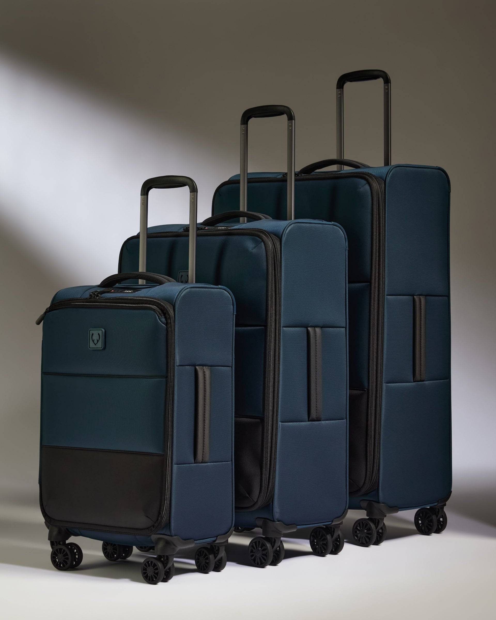Lightest Expandable Carry-on Luggage Set in Indigo Blue - Soft Stripe 2.0