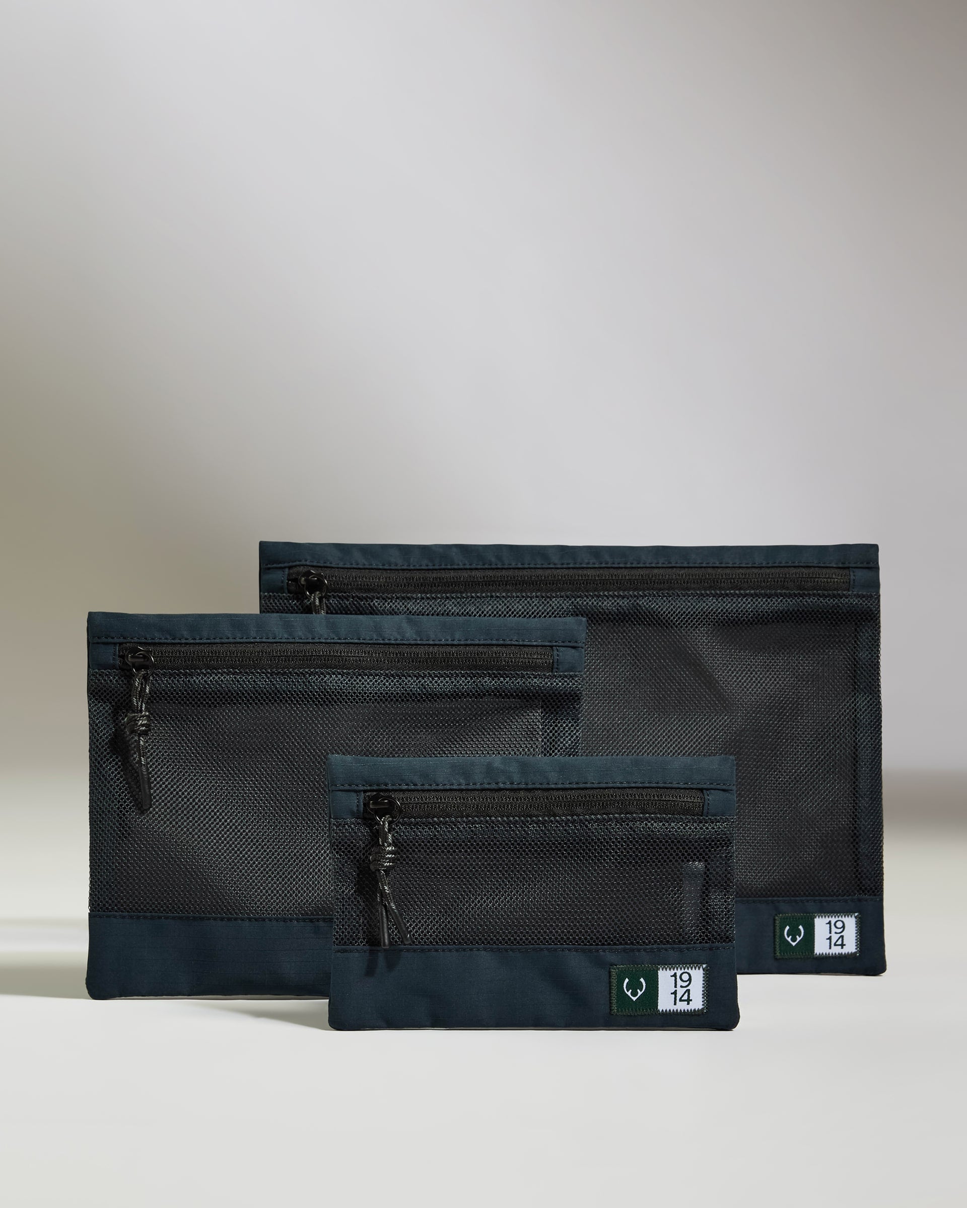 Essential Travel Pouches in Navy - Set of 3