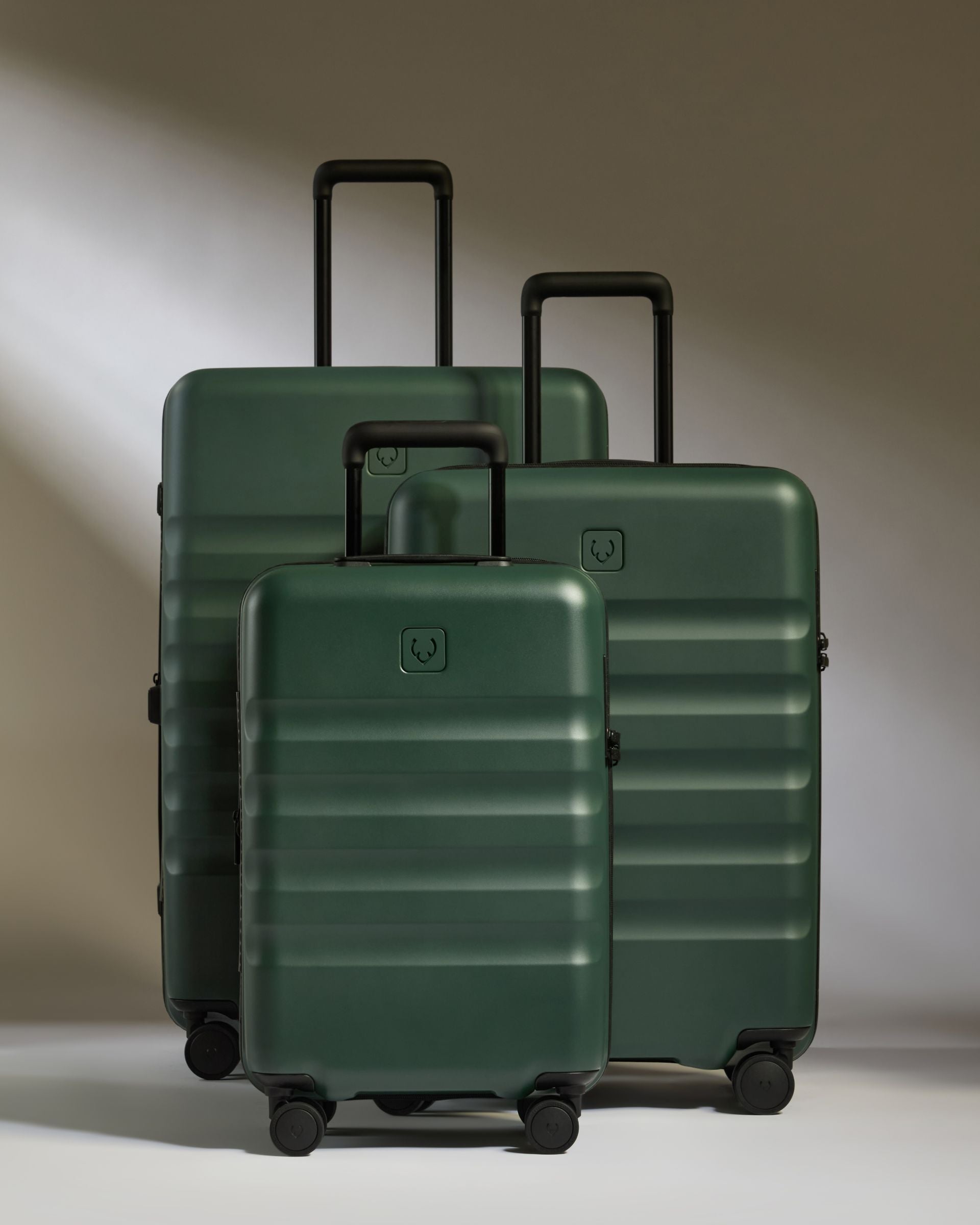 Expandable Carry-on Luggage Set in Antler Green - Icon Stripe