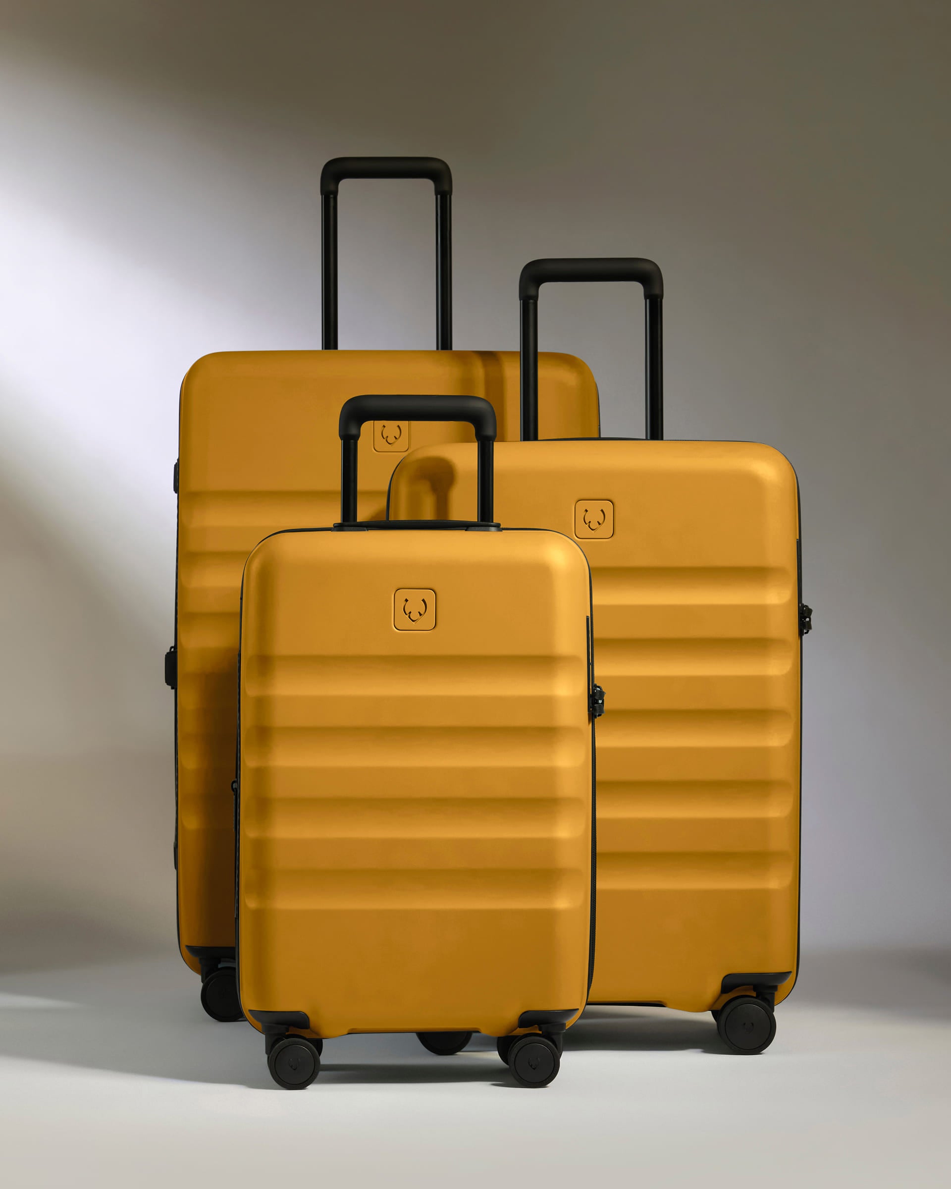 Expandable Carry-on Luggage Set in Mustard Yellow - Icon Stripe