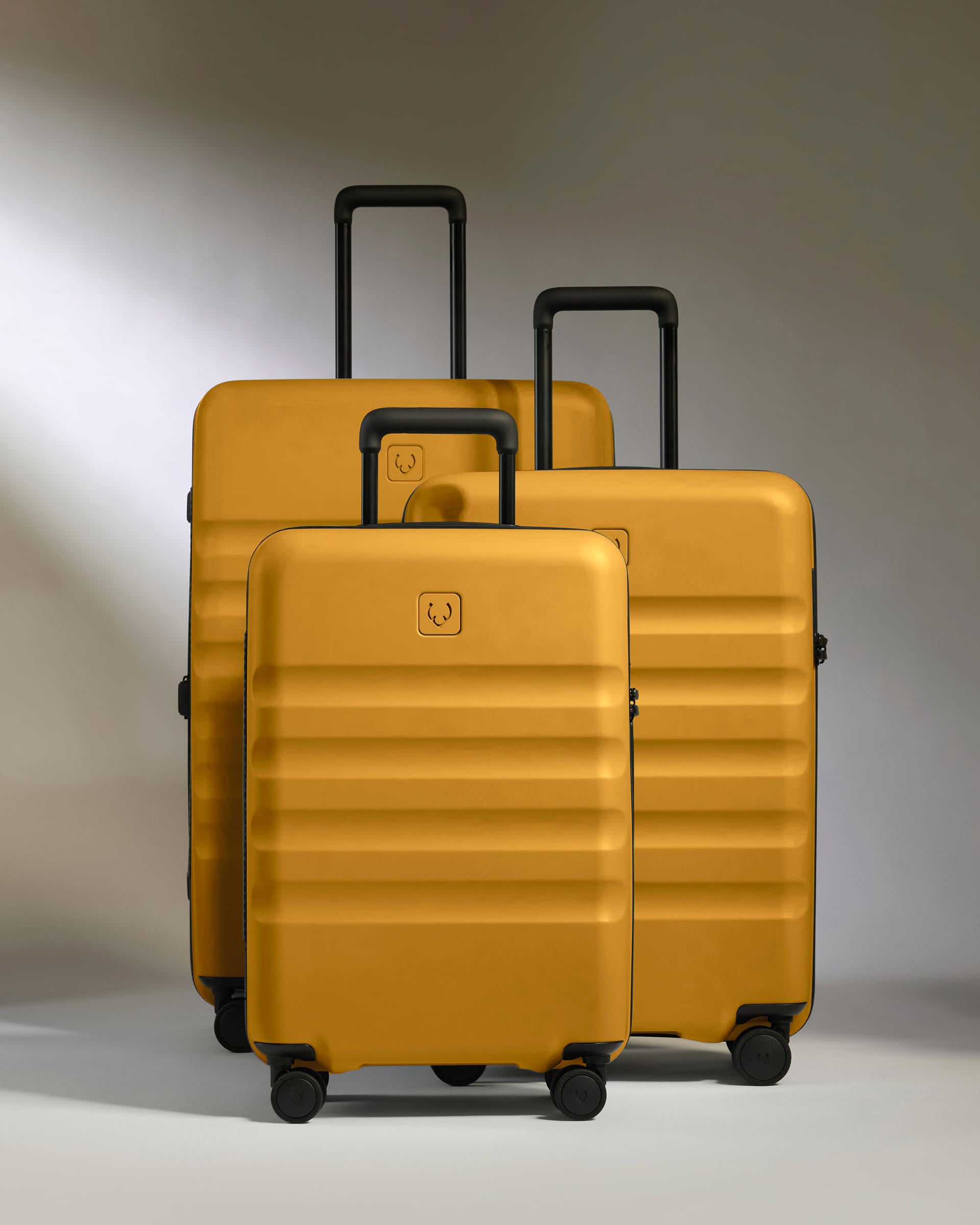 Large Carry-on Luggage Set in Mustard Yellow - Icon Stripe