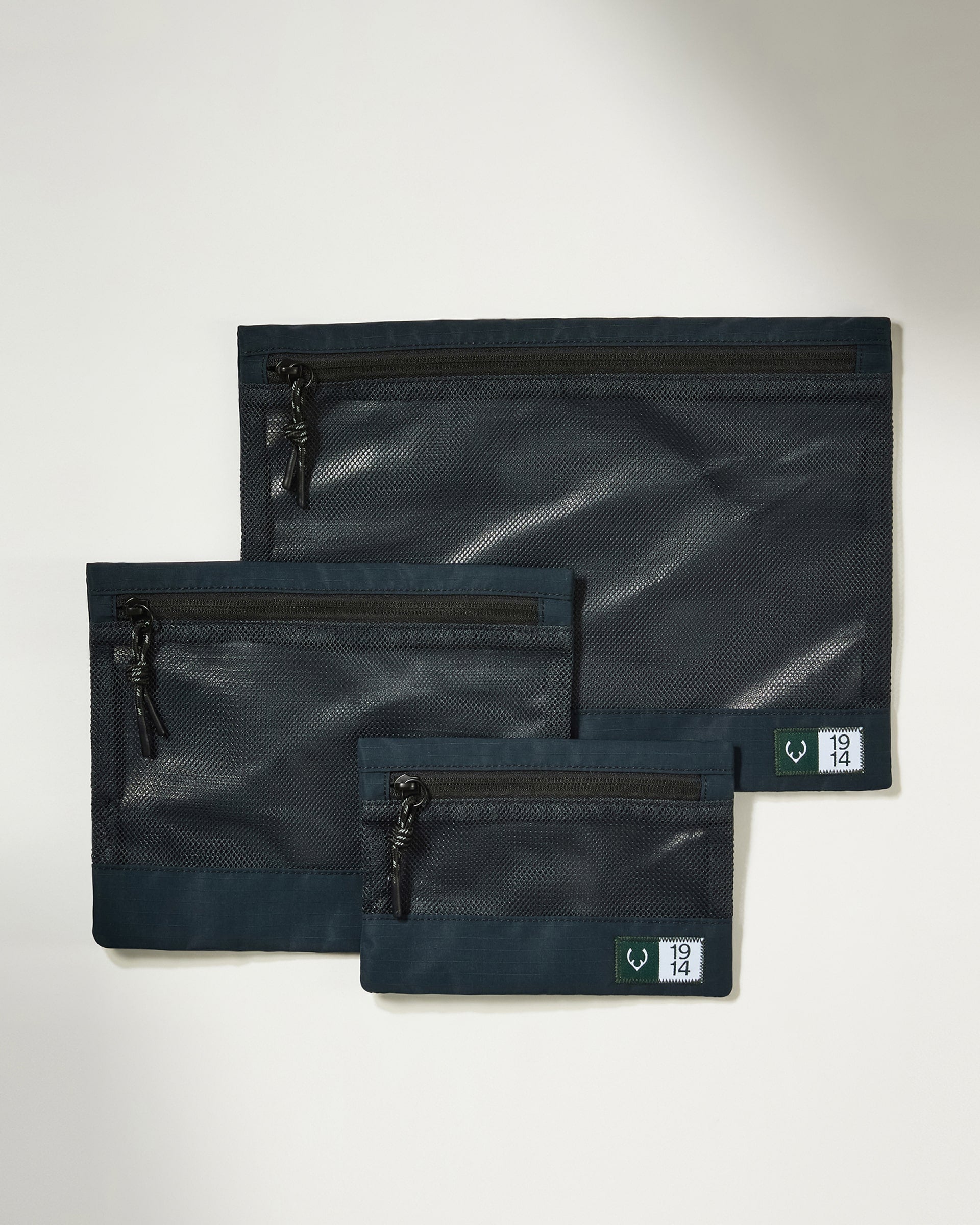 Essential Travel Pouches in Navy - Set of 3