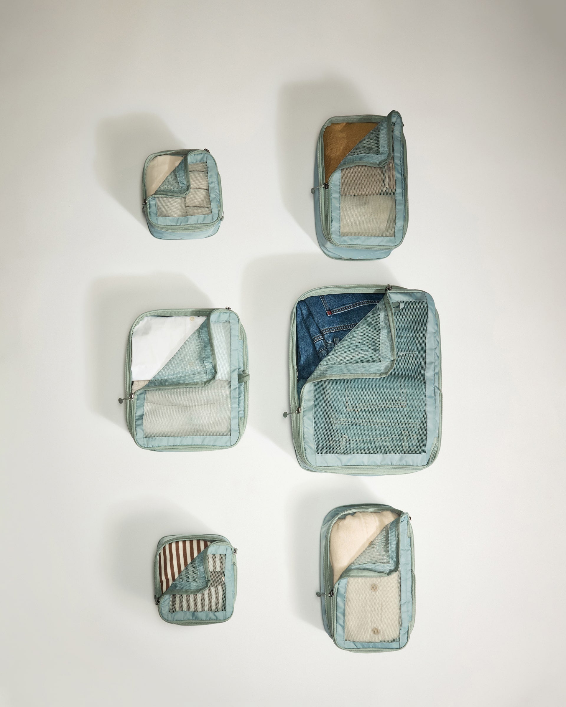 Packing Cubes in Mist Blue - Set of 6