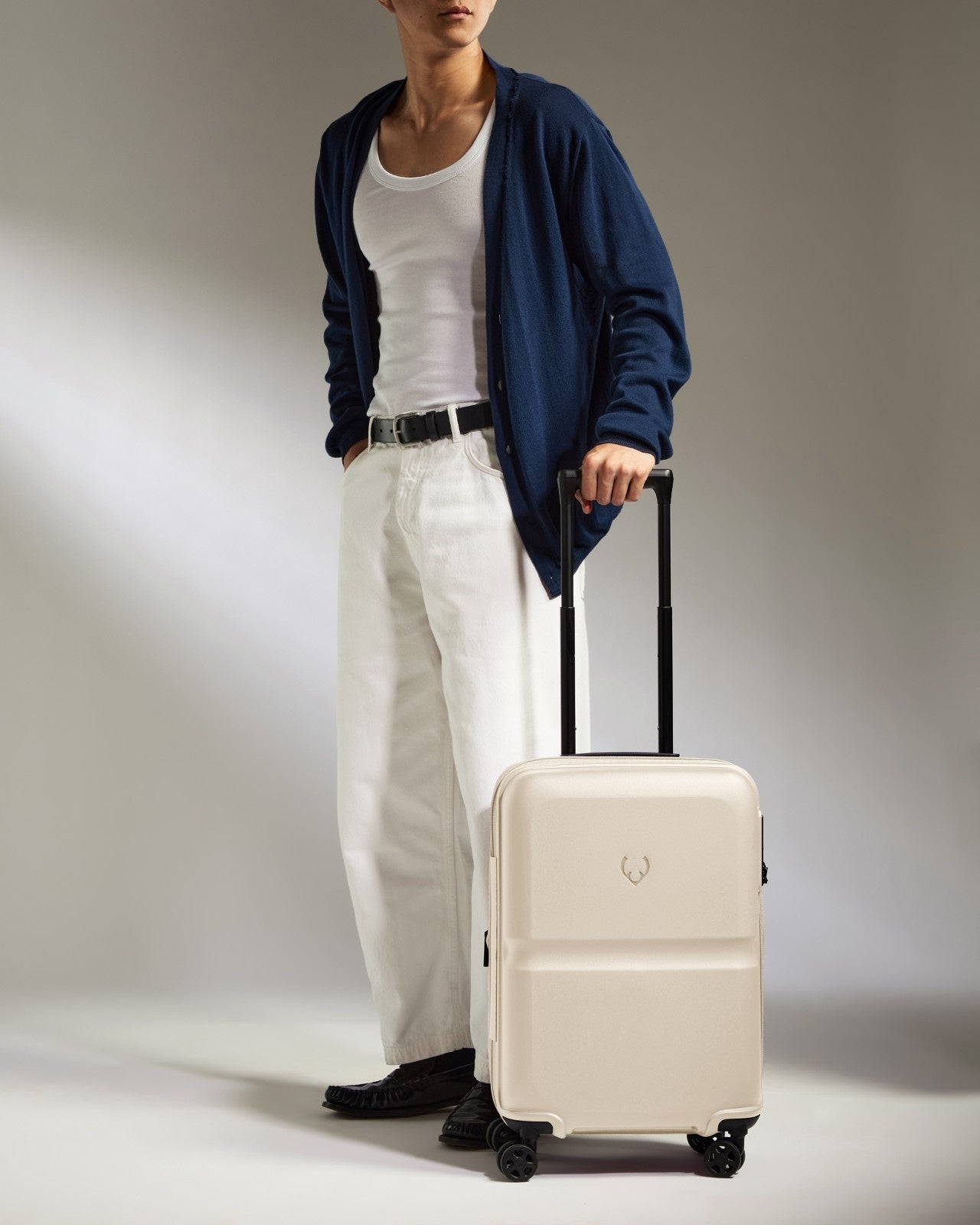 Expandable Carry-on Luggage in Wheat Beige - Single Stripe