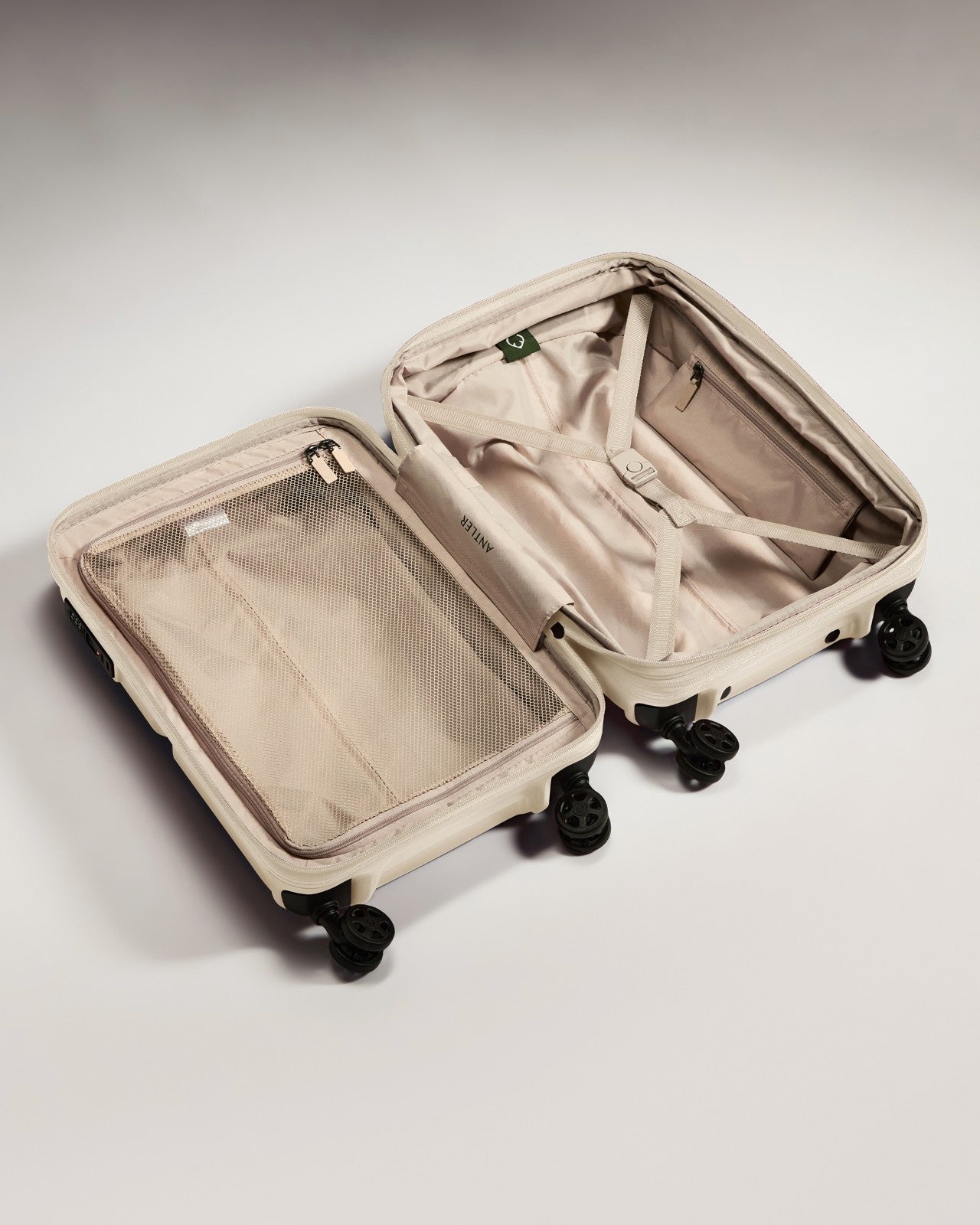Expandable Carry-on Luggage in Wheat Beige - Single Stripe