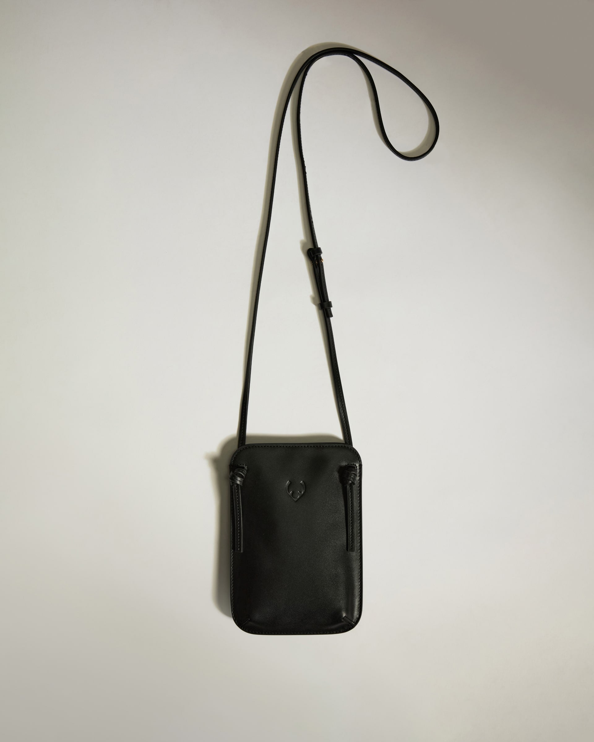Crossbody Bag in Black Leather - Heritage Collection