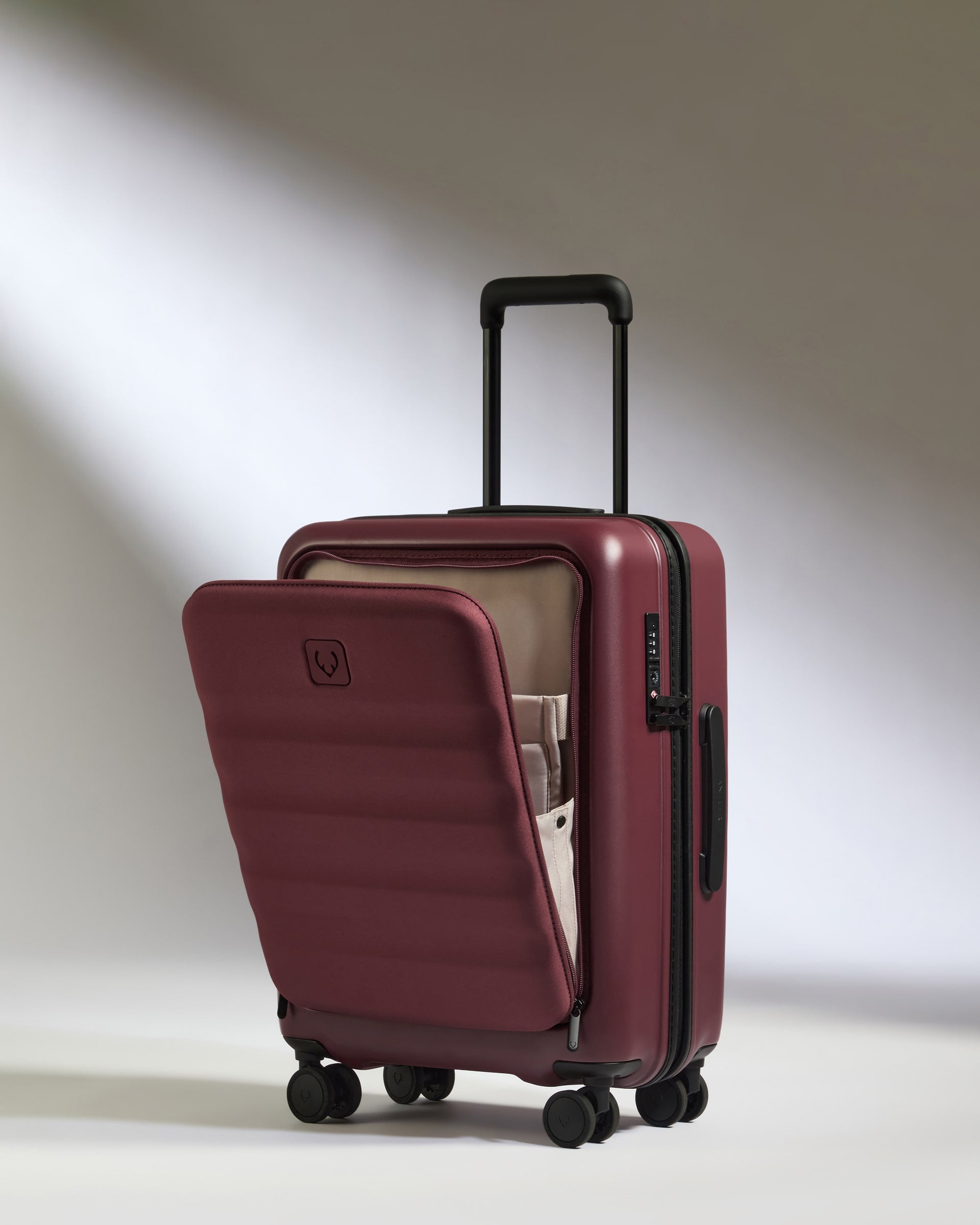 Carry-on with Pocket Luggage Set in Cedar Red - Icon Stripe