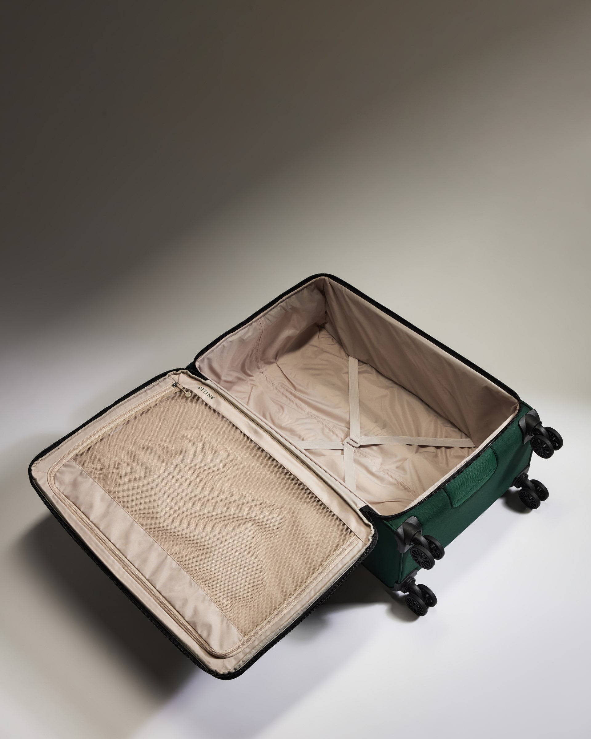 Lightest Expandable Carry-on Luggage Set in Antler Green - Soft Stripe 2.0